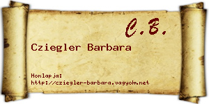 Cziegler Barbara névjegykártya