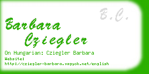 barbara cziegler business card